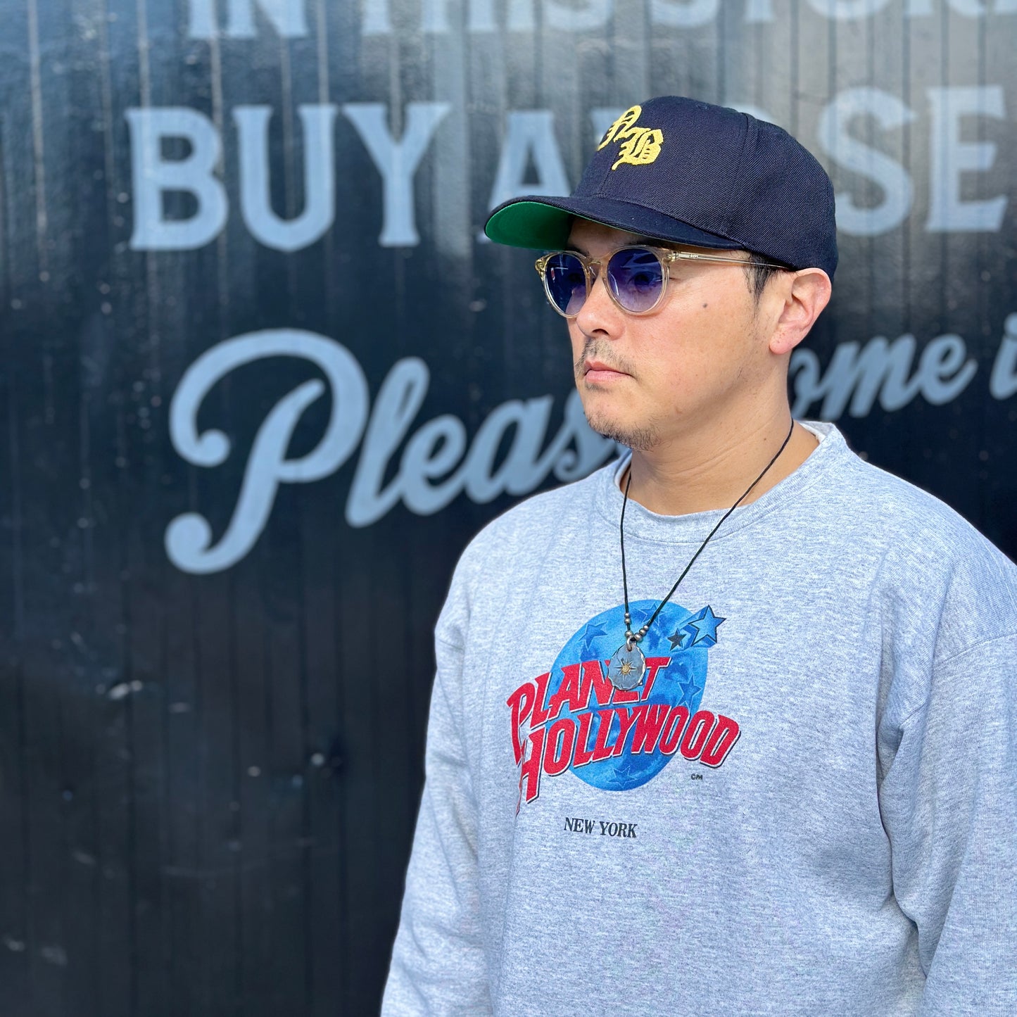 NBチェーンステッチキャップ BLACK/WHITE 黒白