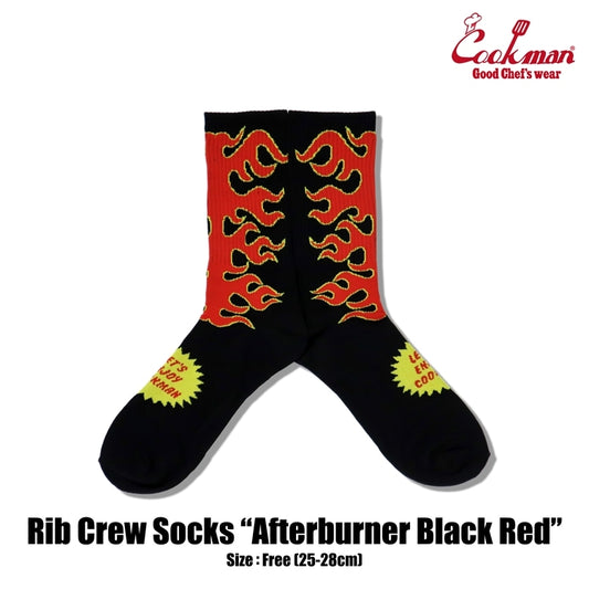 ソックス Rib Crew Socks Afterburner Black Red 233-53955