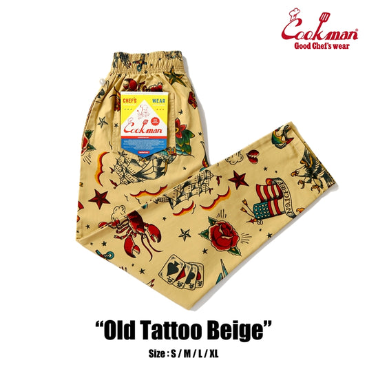 シェフパンツ Chef Pants Old Tattoo Beige 231-51801