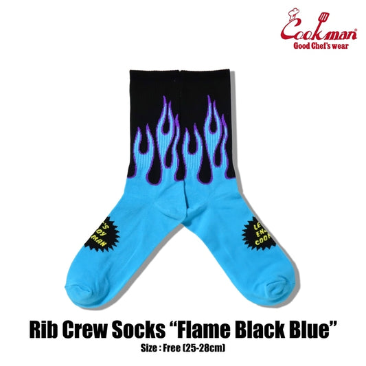 ソックス Rib Crew Socks Flame Black Blue 233-53957