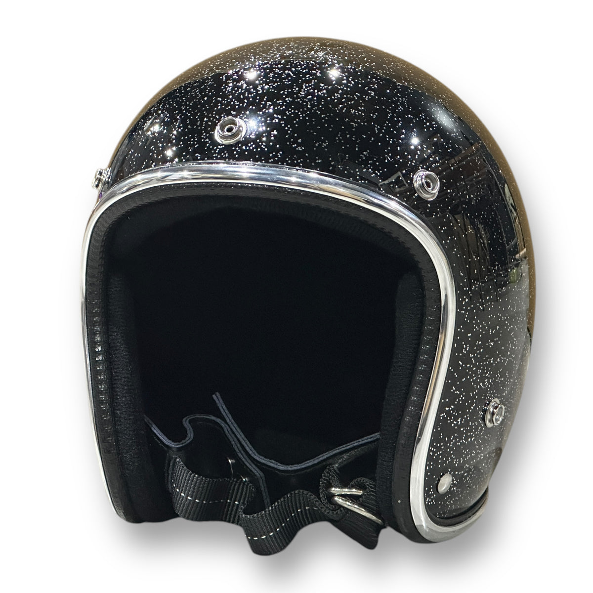 GLITTER 3/4 HELMET グリッターヘルメット BLACK/黒 – NOBUDZ