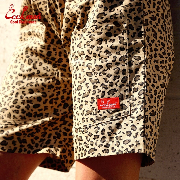 シェフパンツ Chef Pants Short Front pocket Leopard Beige 231-41981