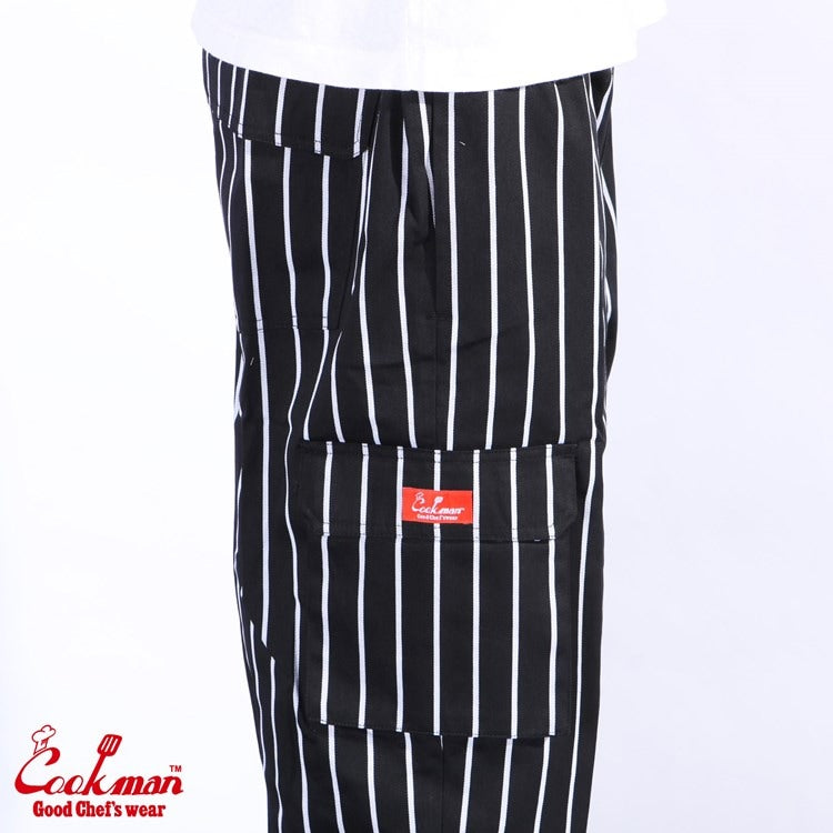 シェフパンツ Chef Pants Cargo Stripe Black 231-93885