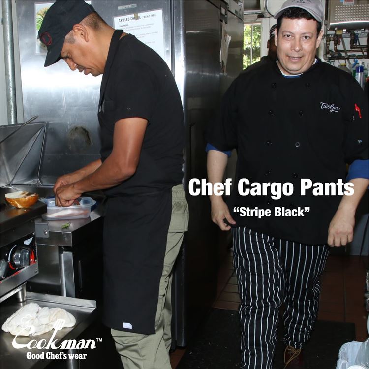 シェフパンツ Chef Pants Cargo Stripe Black 231-93885