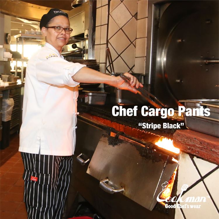 シェフパンツ Chef Pants Cargo Stripe Black 231-93885