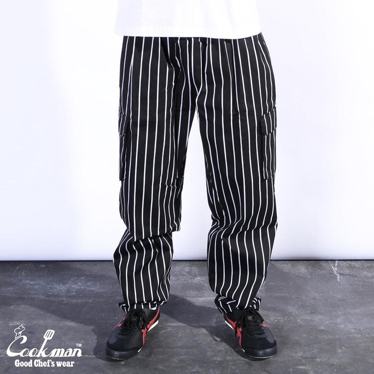 シェフパンツ Chef Pants Cargo Stripe Black 231-93885