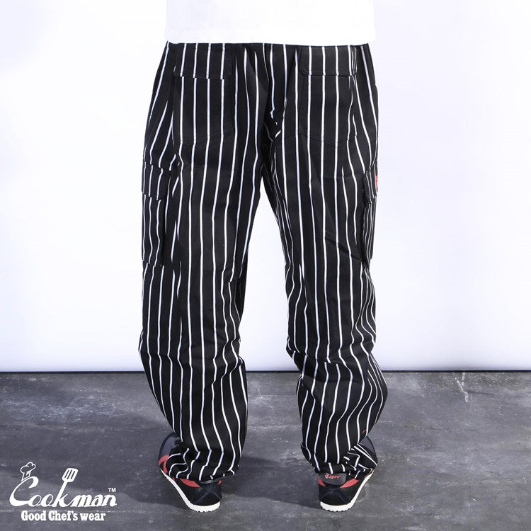 シェフパンツ Chef Pants Cargo Stripe Black 231-93885