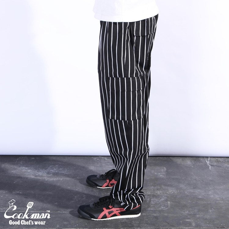 シェフパンツ Chef Pants Cargo Stripe Black 231-93885