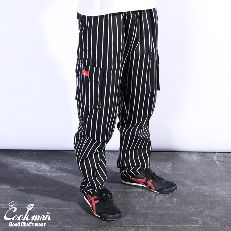 シェフパンツ Chef Pants Cargo Stripe Black 231-93885