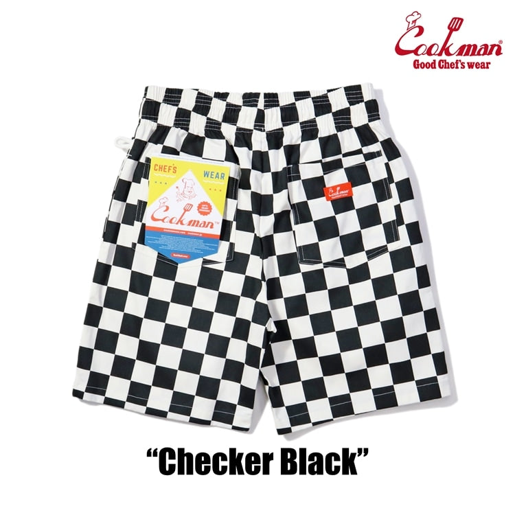 シェフパンツ Chef Pants Short Checker Black 231-32940
