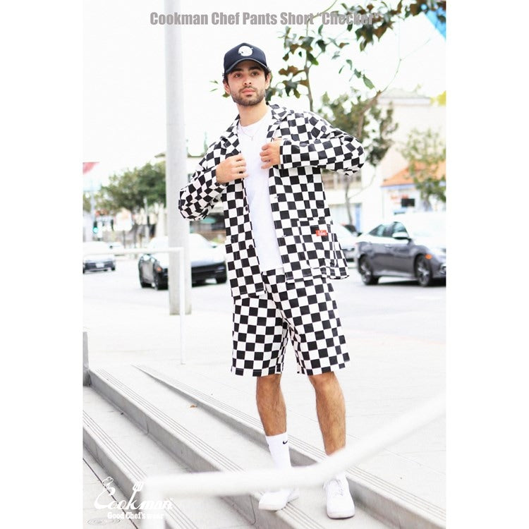 シェフパンツ Chef Pants Short Checker Black 231-32940