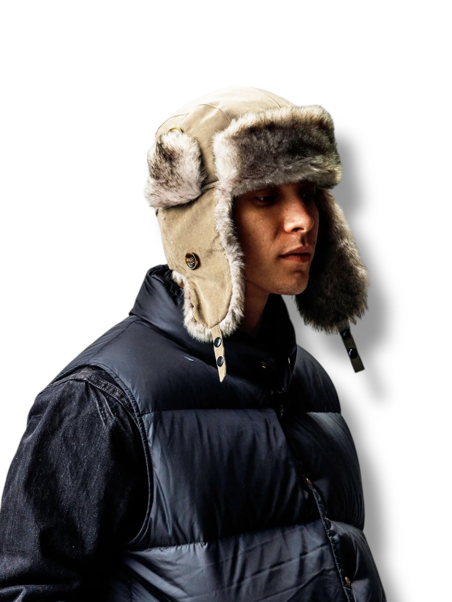 FAKE SUEDE FLIGHT CAP