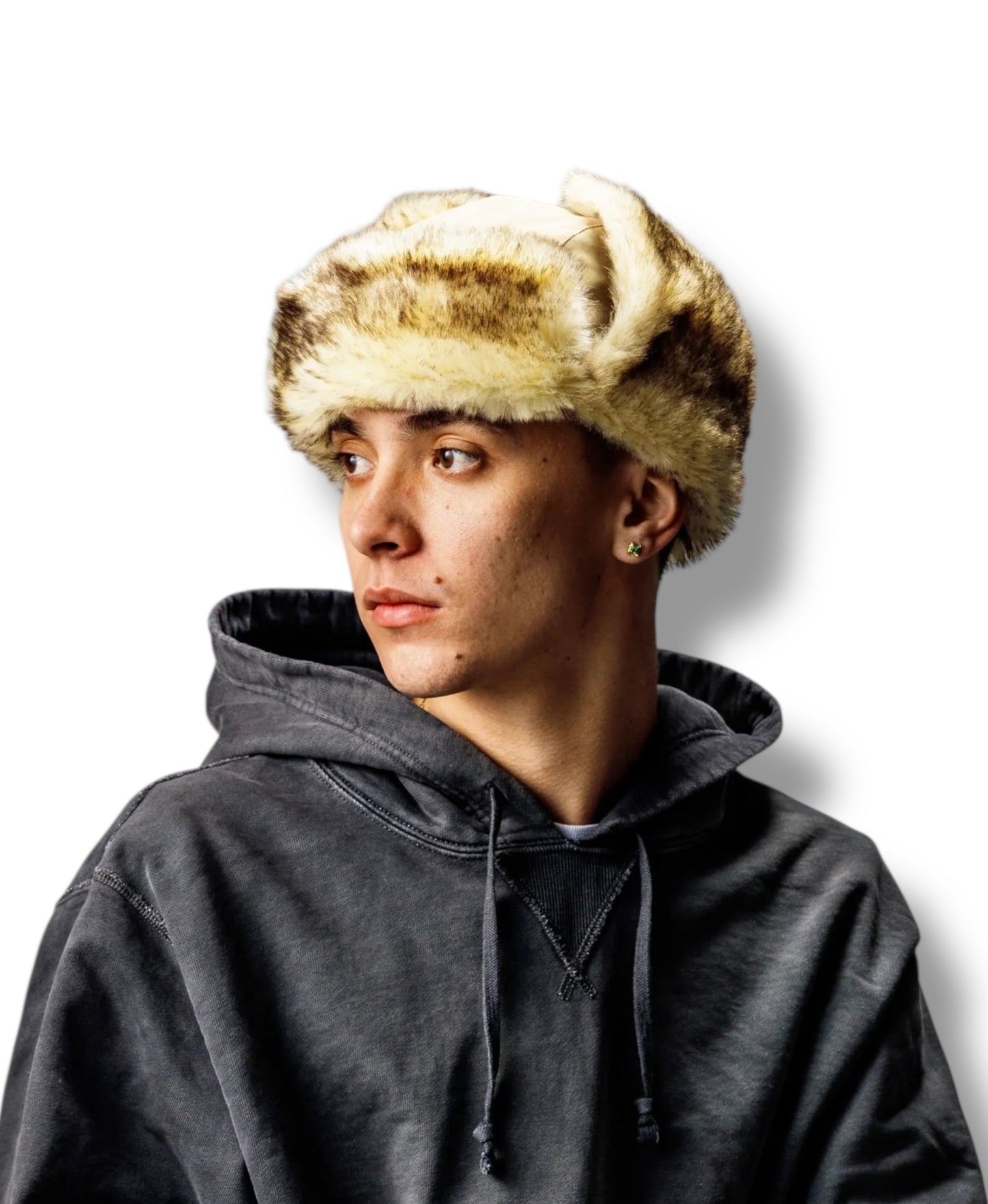 FAKE SUEDE FLIGHT CAP