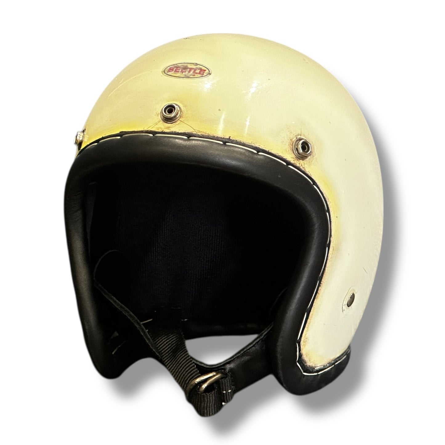 革巻きBEETLE LAC IVORY/アイボリー L.A.C PATINA version 黒シングルストラップ