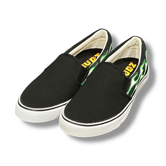 FLAMES SHOES SIDE GREEN NOBUDZ EDITION